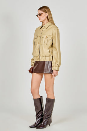 ENDLESS ROSE - Faux Leather Jacket with Gold Buttons - JACKETS available at Objectrare