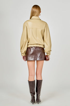 ENDLESS ROSE - Faux Leather Jacket with Gold Buttons - JACKETS available at Objectrare