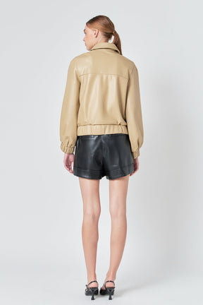 ENDLESS ROSE - Faux Leather Jacket with Gold Buttons - JACKETS available at Objectrare