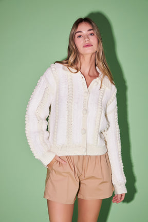 ENGLISH FACTORY - Premium Handmade Pom Pom Cardigan - SWEATERS & KNITS available at Objectrare