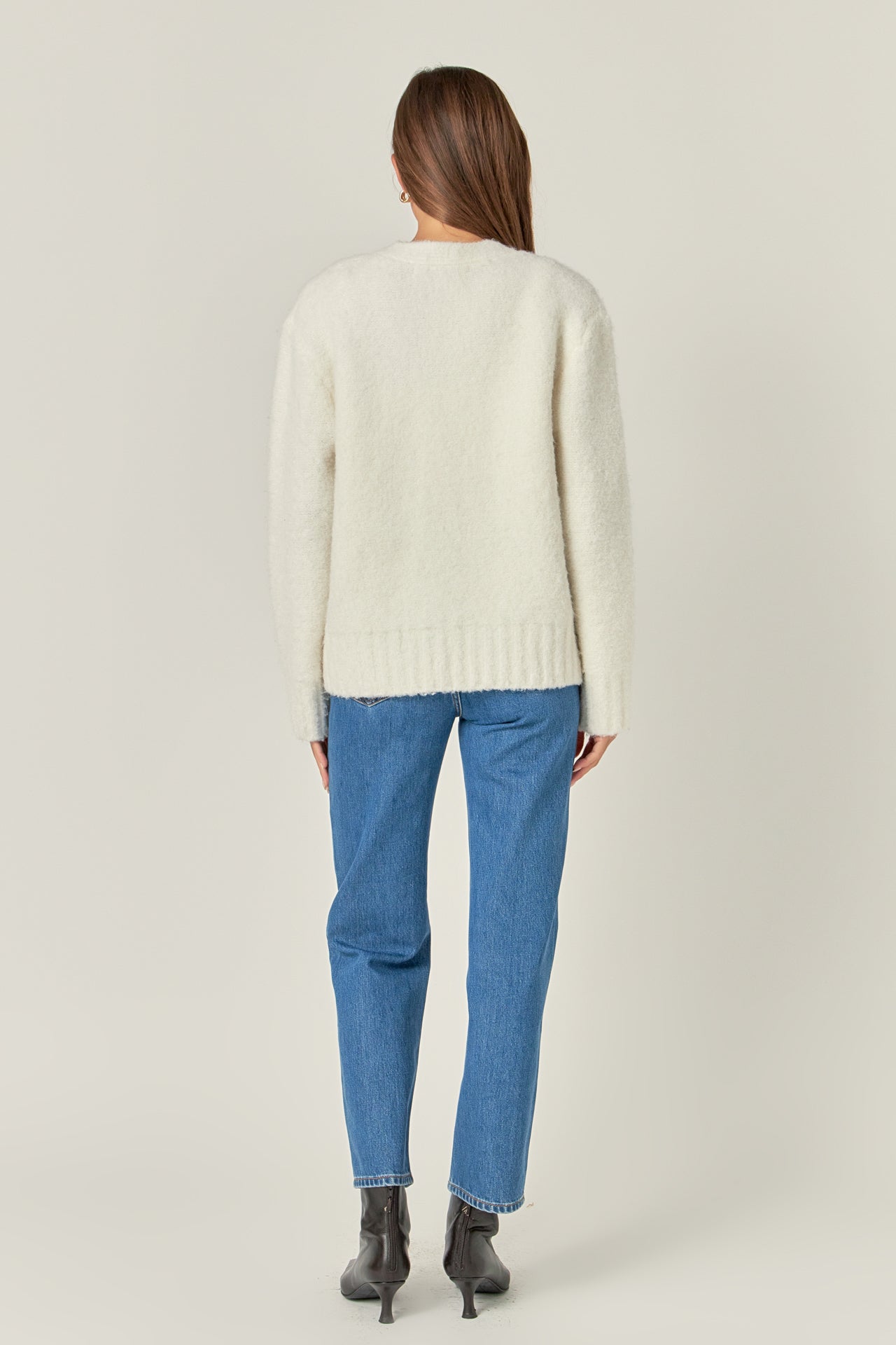 ENGLISH FACTORY - Fuzzy Button-Up Cardigan - SWEATERS & KNITS available at Objectrare