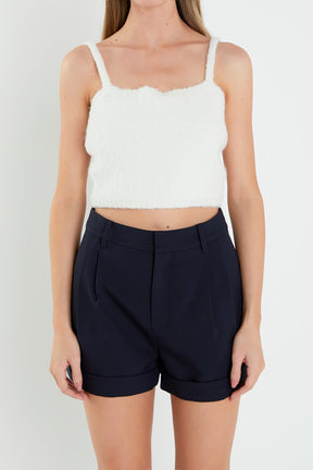 ENGLISH FACTORY - Fuzzy Crop Tank Top - SWEATERS & KNITS available at Objectrare