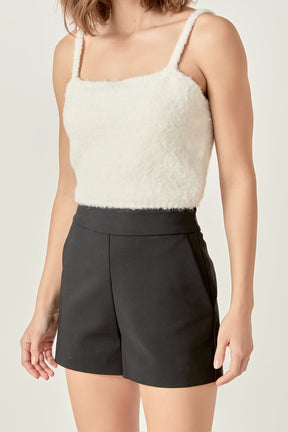 ENGLISH FACTORY - Fuzzy Crop Tank Top - SWEATERS & KNITS available at Objectrare