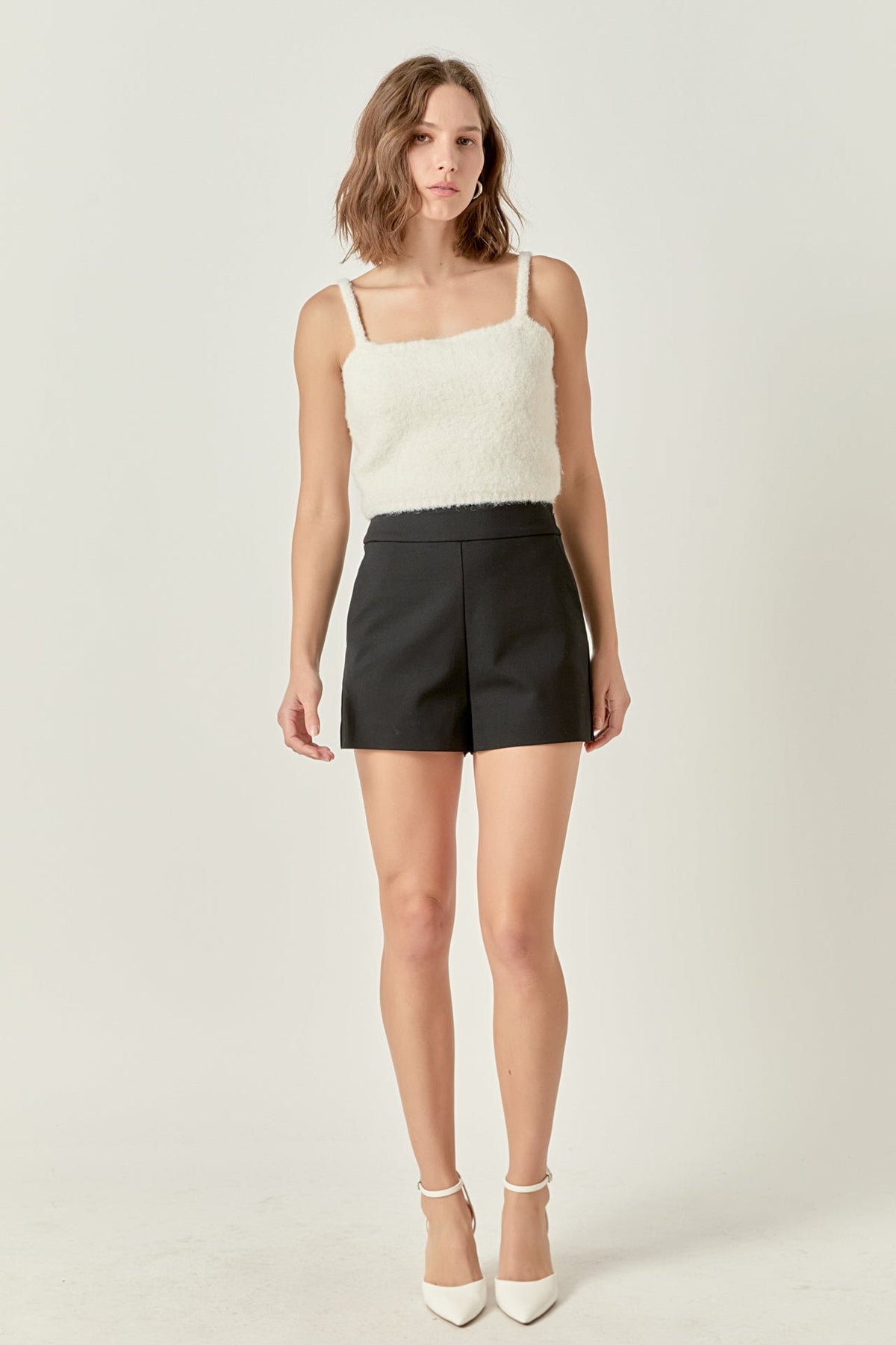 ENGLISH FACTORY - Fuzzy Crop Tank Top - SWEATERS & KNITS available at Objectrare