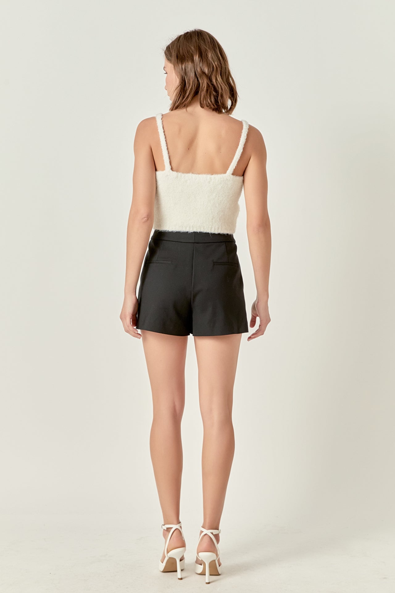 ENGLISH FACTORY - Fuzzy Crop Tank Top - SWEATERS & KNITS available at Objectrare