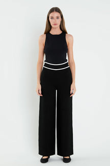 High-Waisted Wide-Leg Knit Pants