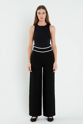 ENGLISH FACTORY - English Factory - High-Waisted Wide-Leg Knit Pants - PANTS available at Objectrare