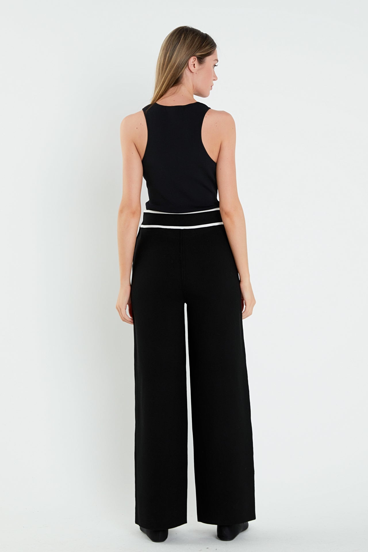 ENGLISH FACTORY - English Factory - High-Waisted Wide-Leg Knit Pants - PANTS available at Objectrare