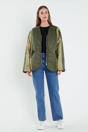ENGLISH FACTORY - Oversized Quilted Jacket - OUTERWEAR available at Objectrare