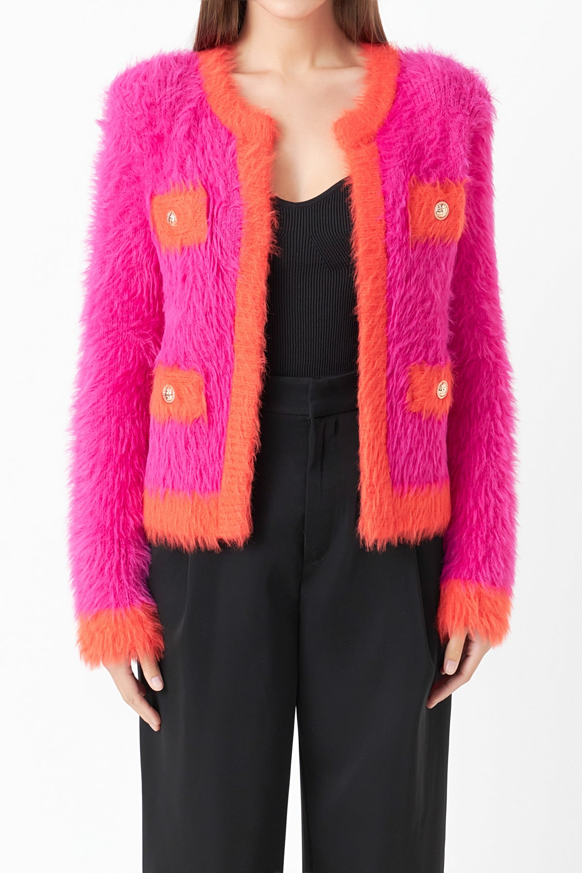 ENDLESS ROSE - Fuzzy Cardigan - CARDIGANS available at Objectrare