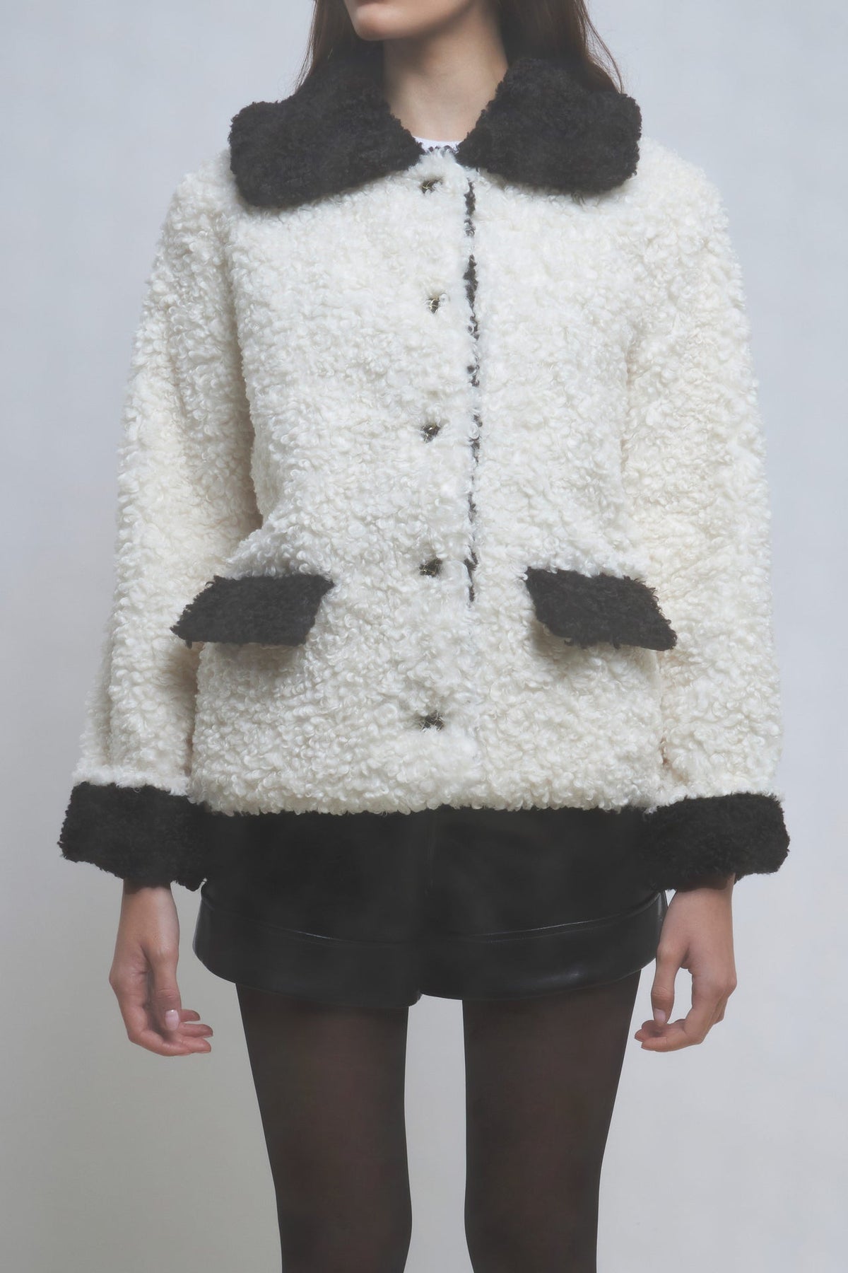 ENDLESS ROSE - Colorblock Sherpa Jacket - JACKETS available at Objectrare