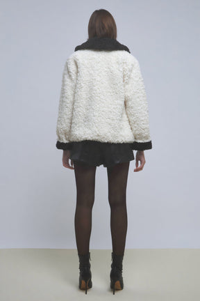ENDLESS ROSE - Colorblock Sherpa Jacket - JACKETS available at Objectrare