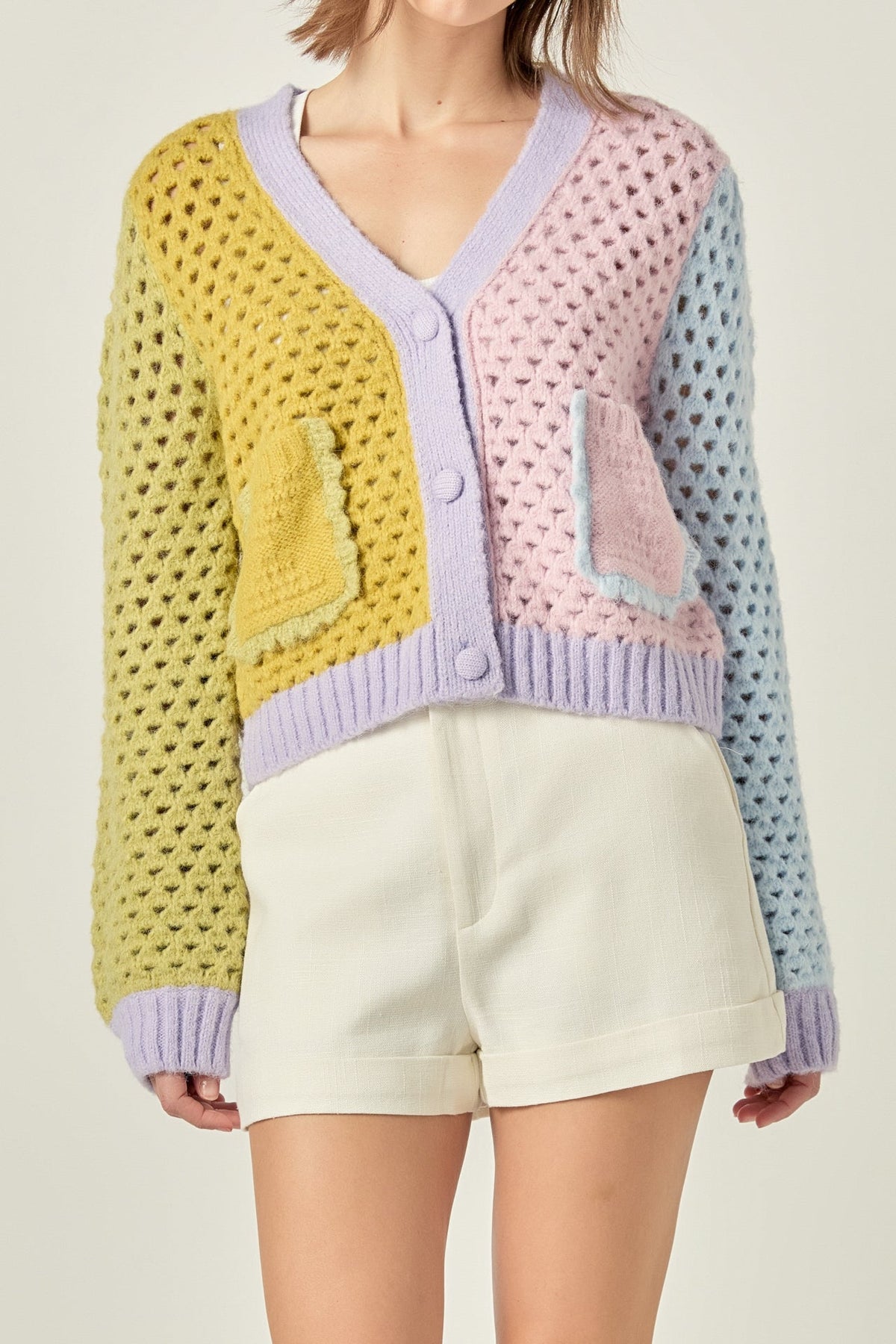 ENGLISH FACTORY - Contrast Detail Cardigan - SWEATERS & KNITS available at Objectrare