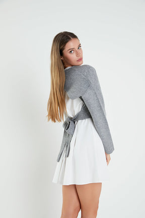 ENGLISH FACTORY - Sweater with Poplin Mini Dress - DRESSES available at Objectrare