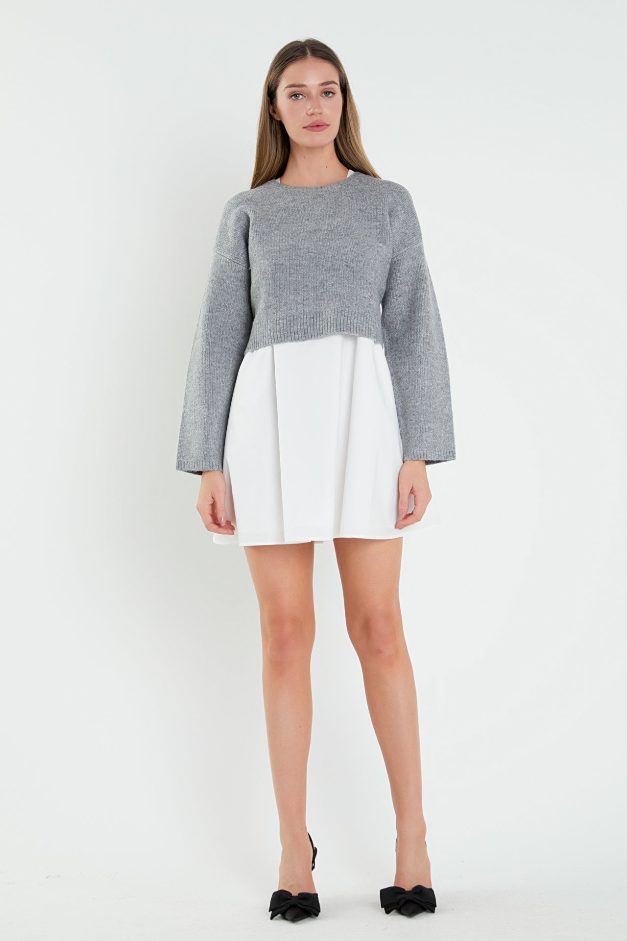 ENGLISH FACTORY - English Factory - Sweater with Poplin Mini Dress - DRESSES available at Objectrare