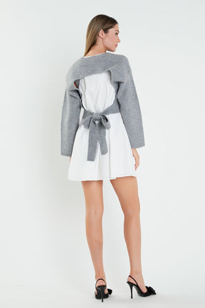 ENGLISH FACTORY - Sweater with Poplin Mini Dress - DRESSES available at Objectrare