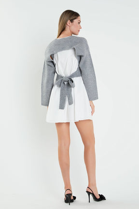 ENGLISH FACTORY - Sweater with Poplin Mini Dress - DRESSES available at Objectrare