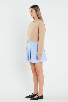 ENGLISH FACTORY - Sweater with Poplin Mini Dress - DRESSES available at Objectrare