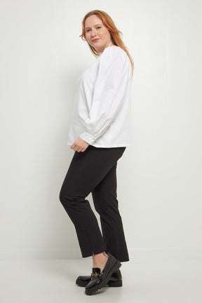 ENGLISH FACTORY - English Factory - Mixed Media Puff Long Sleeve Top - TOPS available at Objectrare