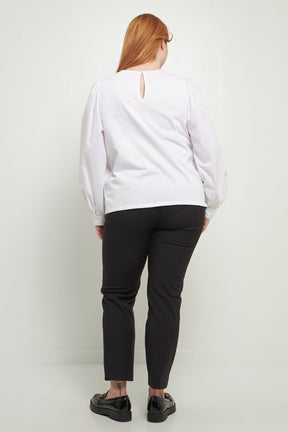 ENGLISH FACTORY - English Factory - Mixed Media Puff Long Sleeve Top - TOPS available at Objectrare