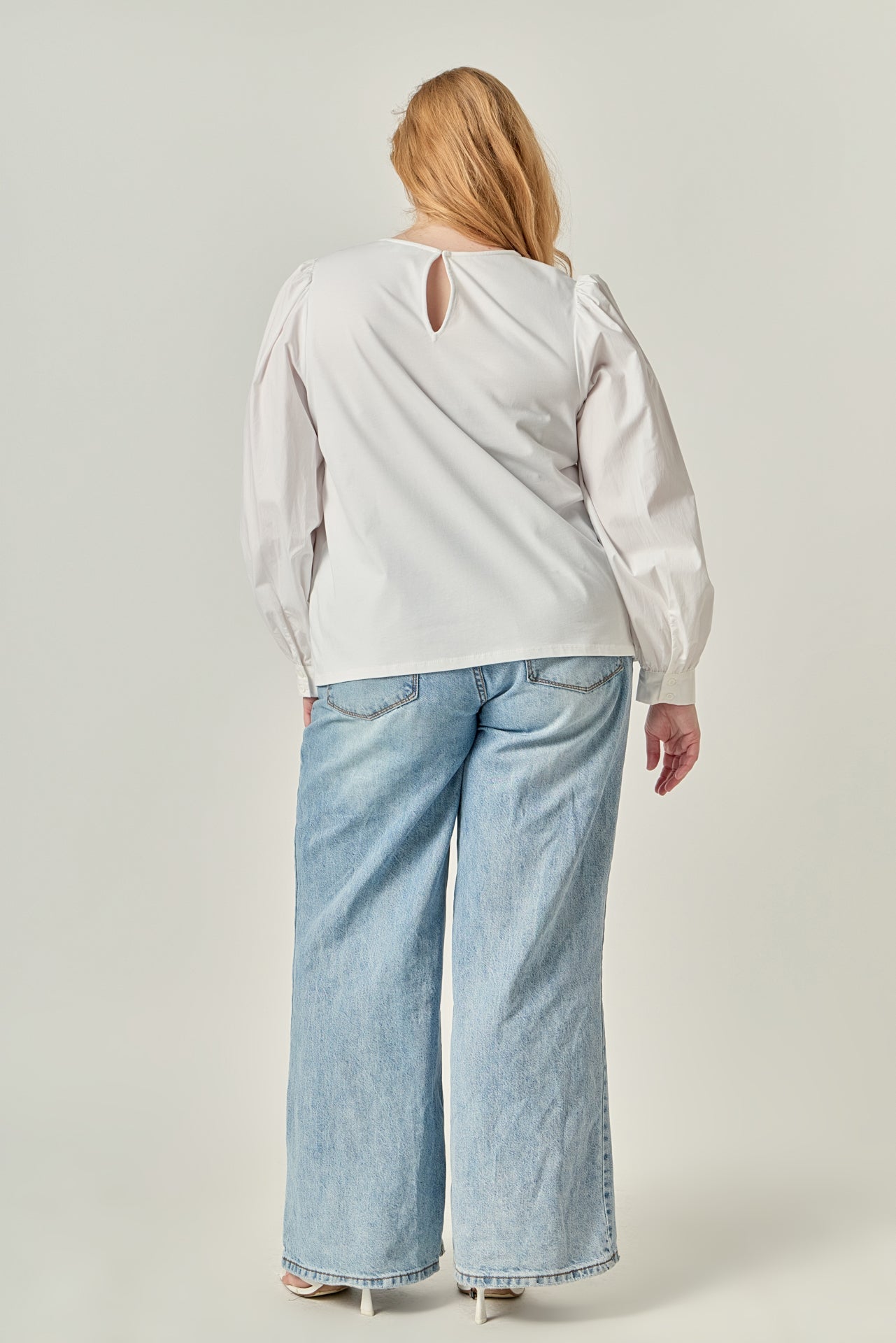 ENGLISH FACTORY - Mixed Media Puff Long Sleeve Top - TOPS available at Objectrare