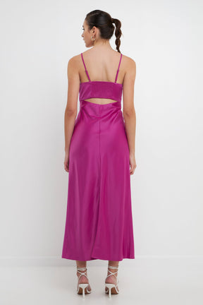 ENDLESS ROSE - Endless Rose - Satin Cut-Out Maxi Dress - DRESSES available at Objectrare