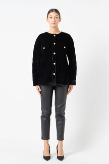 ENDLESS ROSE - Premium Oversized Quilted Velvet Jacket - JACKETS available at Objectrare