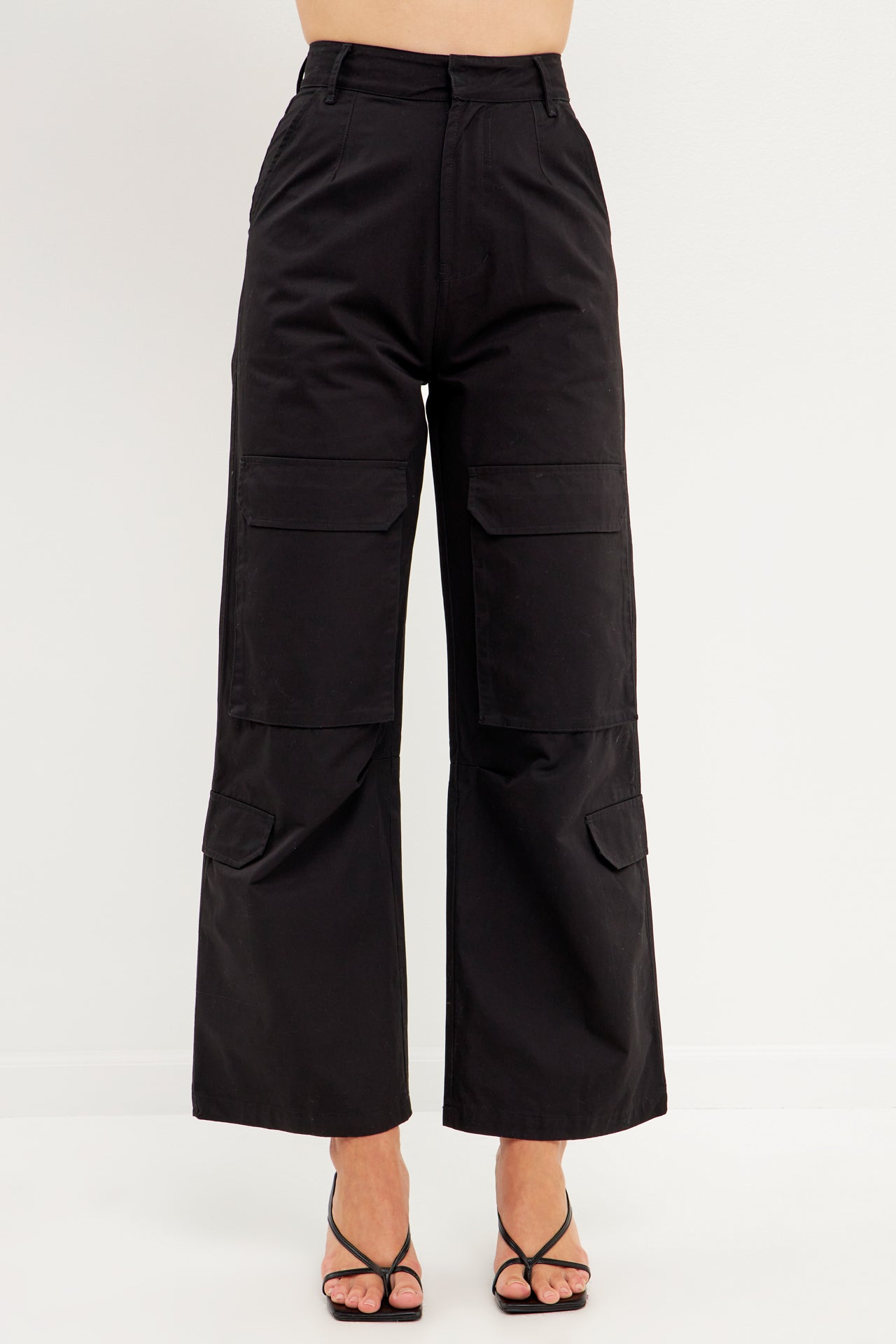 ENGLISH FACTORY - English Factory - High-Waisted Wide Leg Cargo Pants - PANTS available at Objectrare