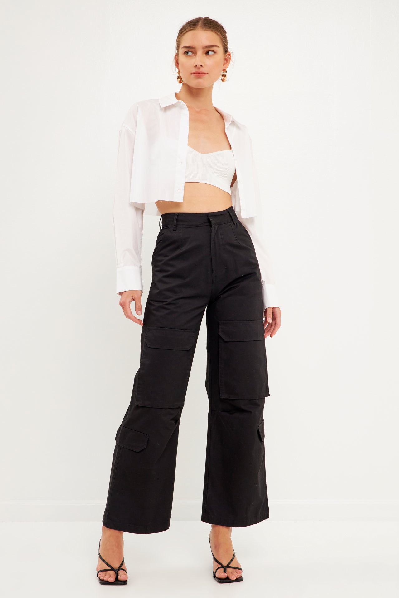 ENGLISH FACTORY - Wide Leg Cargo Pants - PANTS available at Objectrare