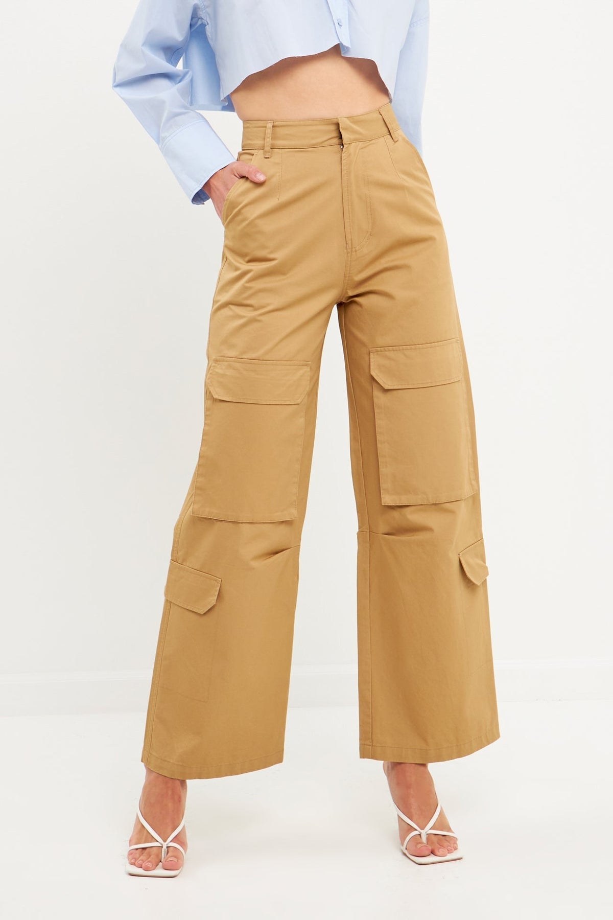 ENGLISH FACTORY - Wide Leg Cargo Pants - PANTS available at Objectrare