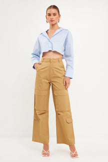 ENGLISH FACTORY - Wide Leg Cargo Pants - Final sale - PANTS available at Objectrare