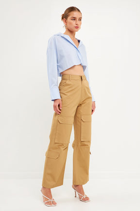 ENGLISH FACTORY - Wide Leg Cargo Pants - PANTS available at Objectrare