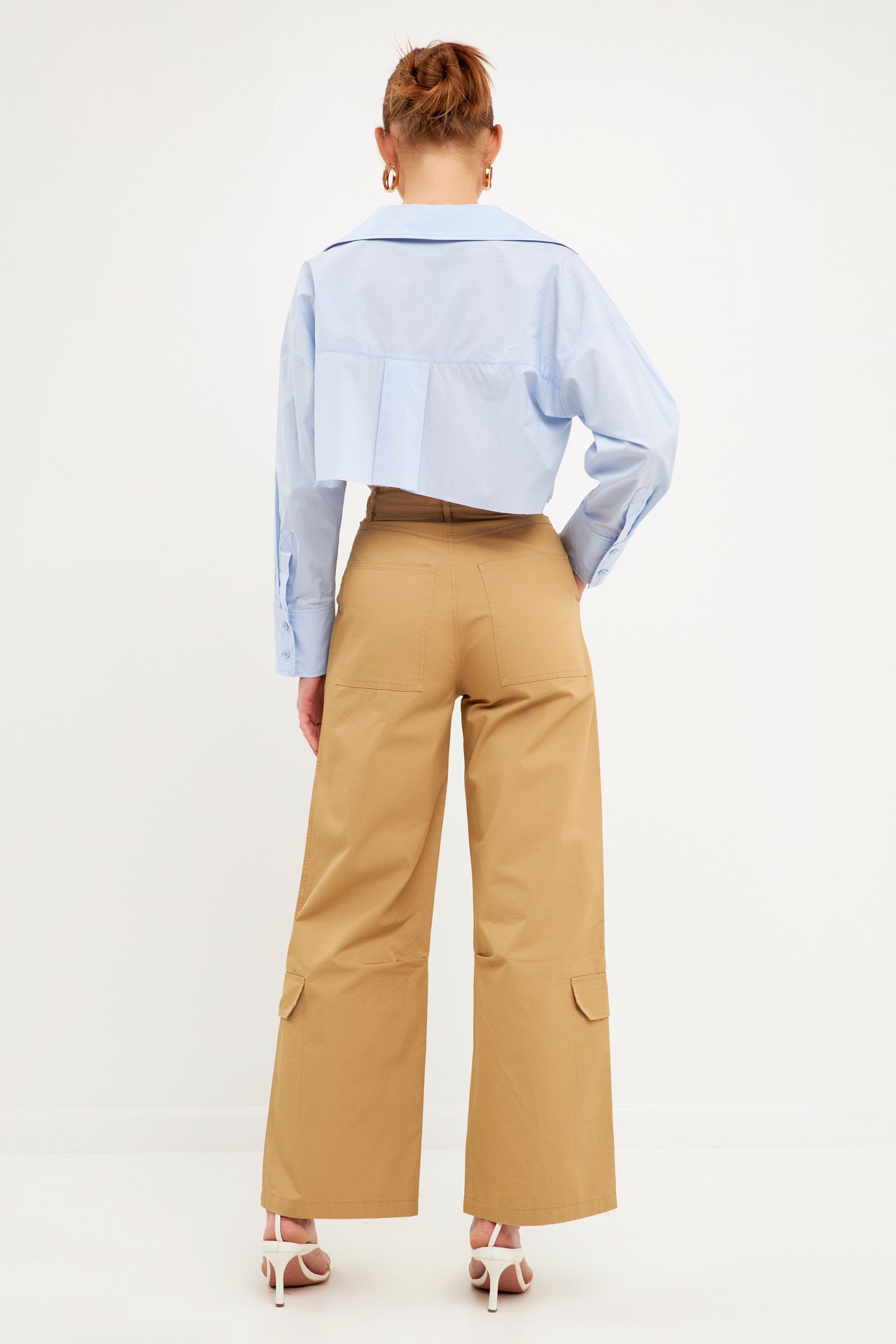 ENGLISH FACTORY - English Factory - High-Waisted Wide Leg Cargo Pants - PANTS available at Objectrare