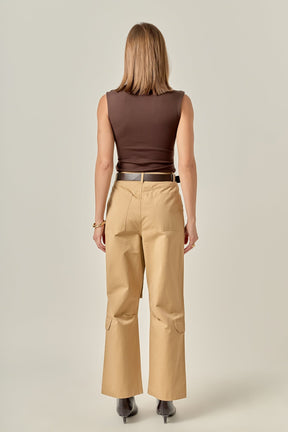 ENGLISH FACTORY - Wide Leg Cargo Pants - PANTS available at Objectrare