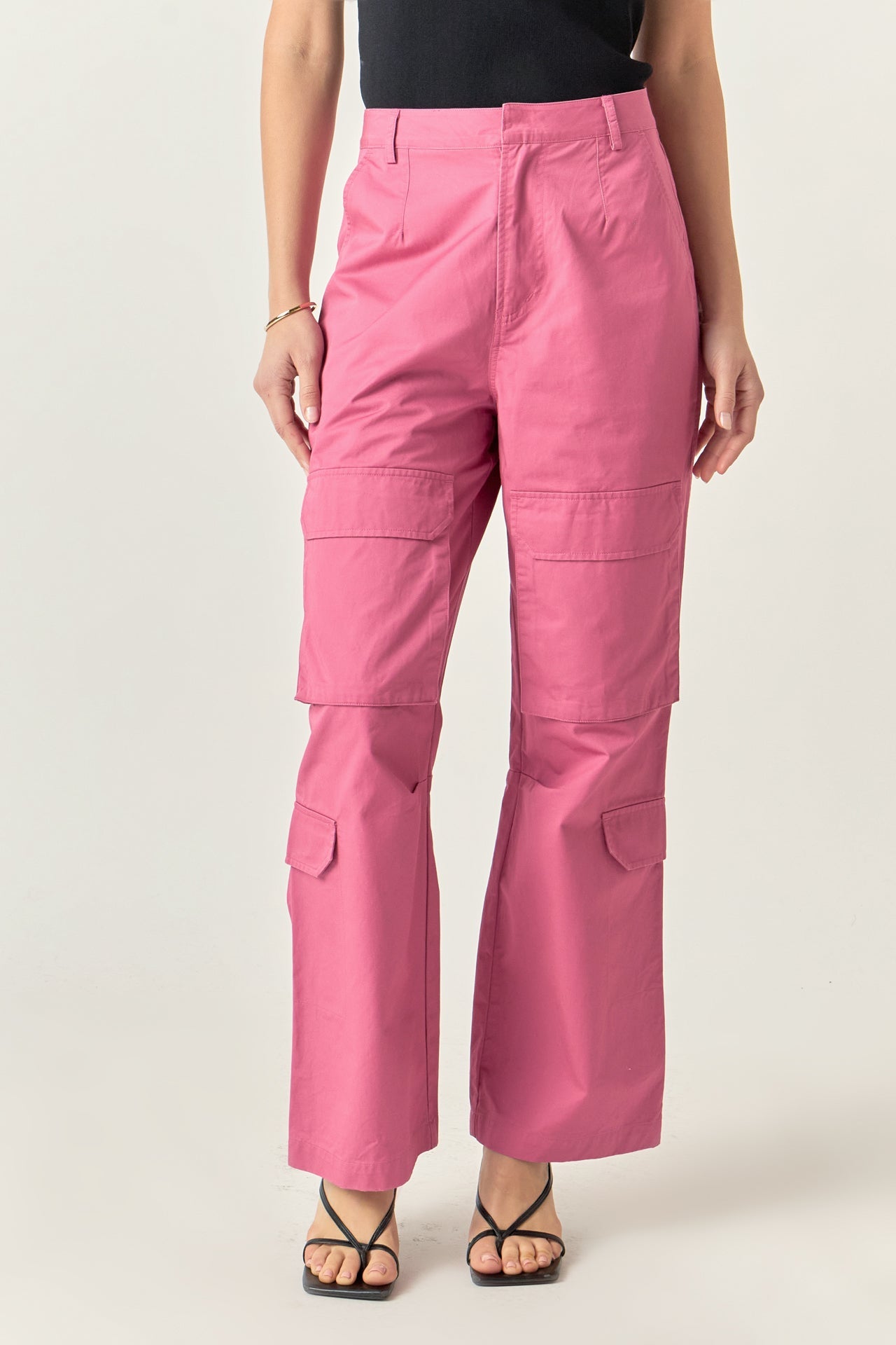 ENGLISH FACTORY - English Factory - High-Waisted Wide Leg Cargo Pants - PANTS available at Objectrare