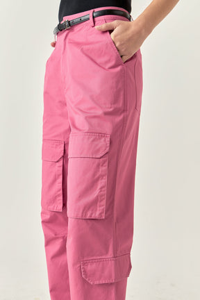 ENGLISH FACTORY - English Factory - High-Waisted Wide Leg Cargo Pants - PANTS available at Objectrare