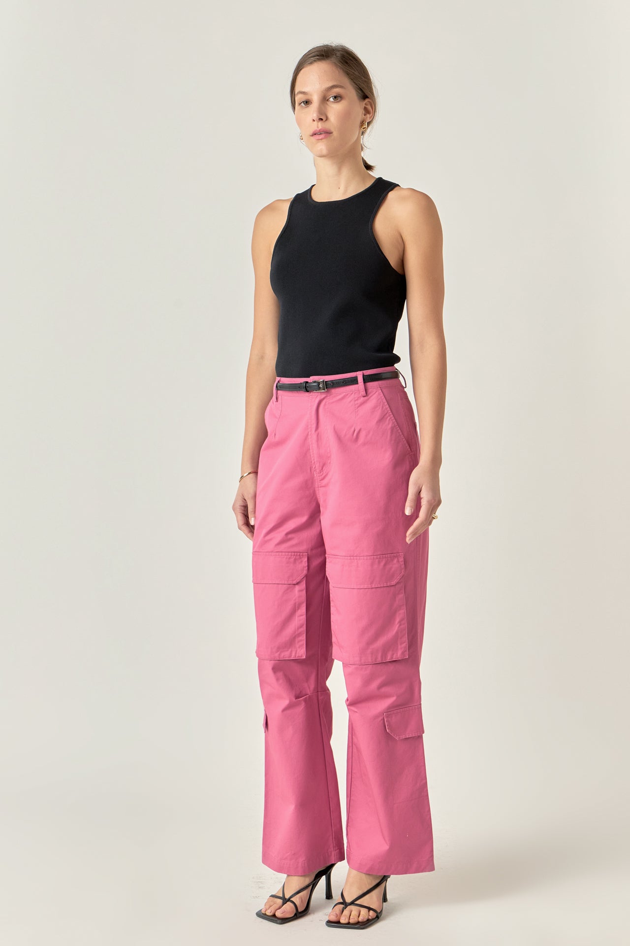 ENGLISH FACTORY - English Factory - High-Waisted Wide Leg Cargo Pants - PANTS available at Objectrare