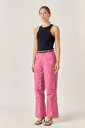 ENGLISH FACTORY - Wide Leg High-Waisted Cargo Pants - PANTS available at Objectrare