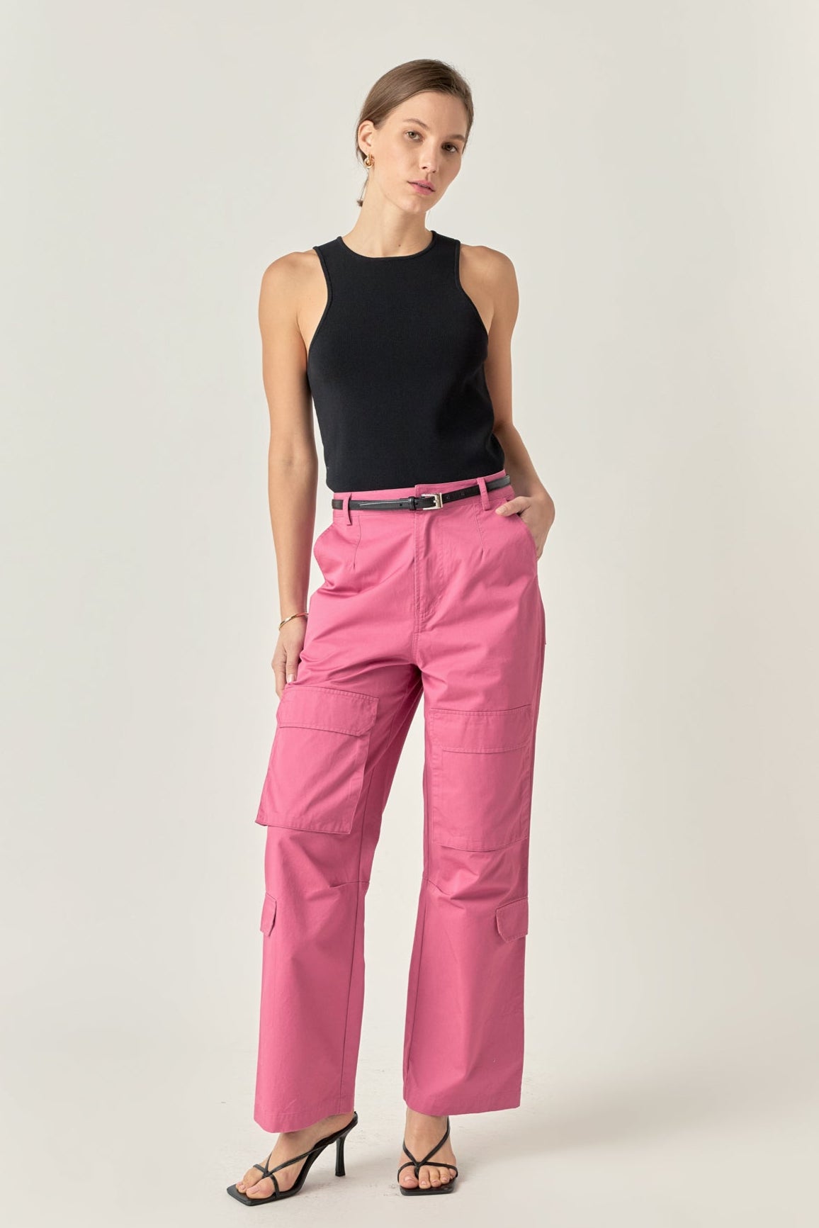 ENGLISH FACTORY - English Factory - High-Waisted Wide Leg Cargo Pants - PANTS available at Objectrare