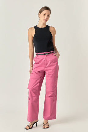 ENGLISH FACTORY - Wide Leg High-Waisted Cargo Pants - PANTS available at Objectrare