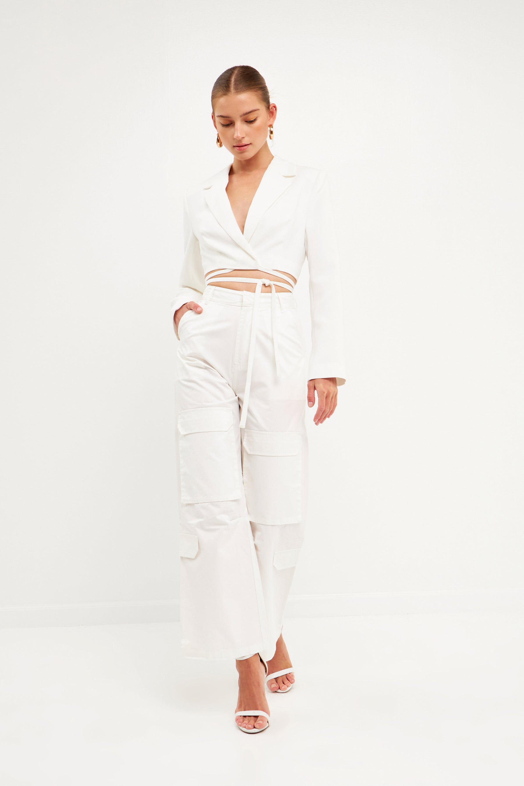 ENGLISH FACTORY - English Factory - High-Waisted Wide Leg Cargo Pants - PANTS available at Objectrare