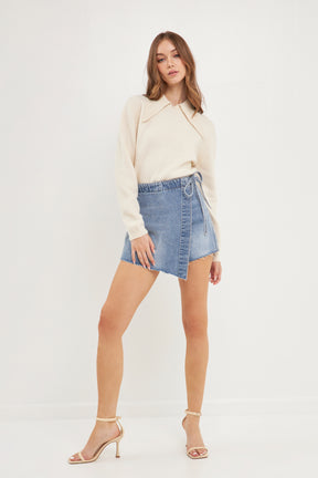 Wrapped High Waist Skort