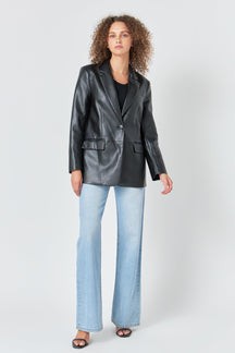 ENDLESS ROSE - Endless Rose - Faux Leather Blazer - BLAZERS available at Objectrare