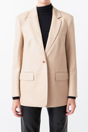 ENDLESS ROSE - Faux Leather Blazer - BLAZERS available at Objectrare