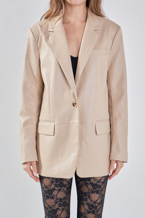 ENDLESS ROSE - Endless Rose - Faux Leather Blazer - BLAZERS available at Objectrare