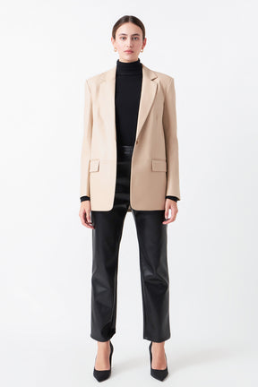 ENDLESS ROSE - Faux Leather Blazer - BLAZERS available at Objectrare