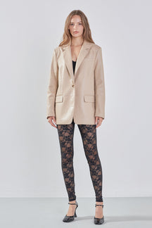 ENDLESS ROSE - Faux Leather Blazer - BLAZERS available at Objectrare
