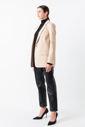 ENDLESS ROSE - Faux Leather Blazer - BLAZERS available at Objectrare