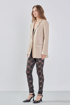 ENDLESS ROSE - Faux Leather Blazer - BLAZERS available at Objectrare