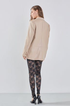 ENDLESS ROSE - Faux Leather Blazer - BLAZERS available at Objectrare